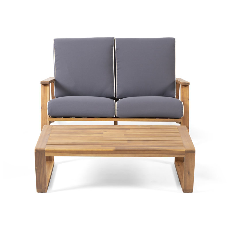 Oliver Newport Outdoor 2 Piece Sofa Seating Group with Cushions